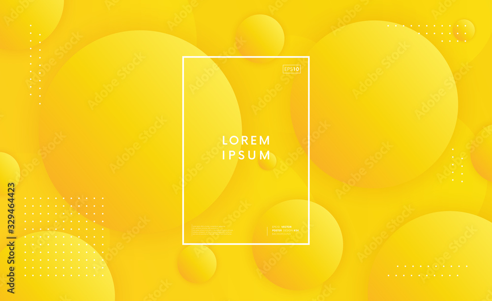 Poster modern geometric background with circle shapes. trendy bright backdrop vector design.