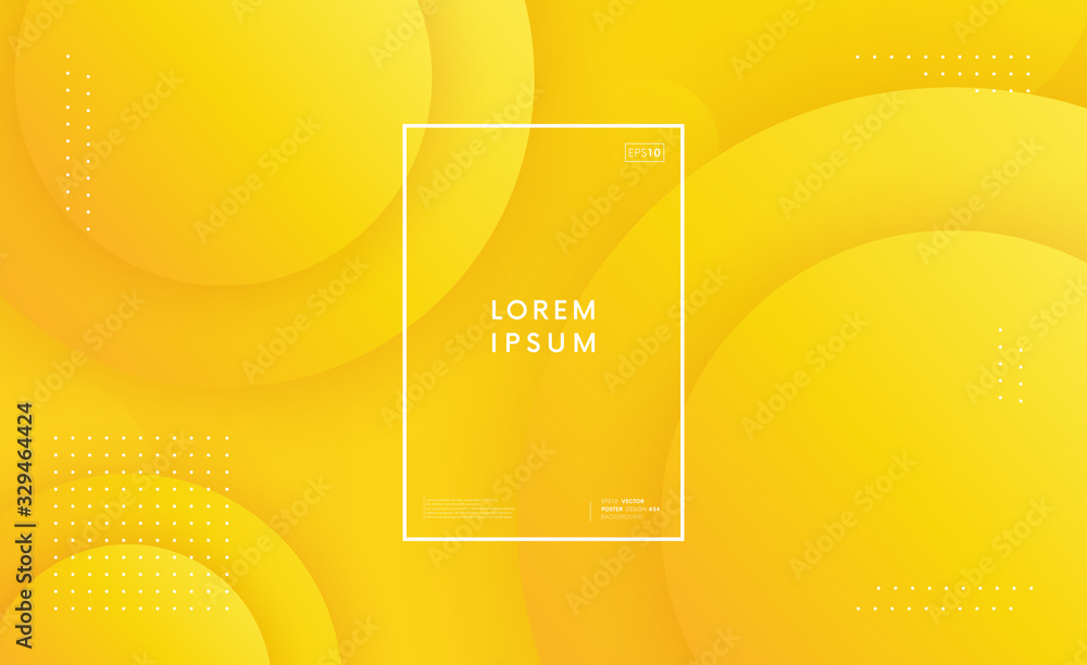 Poster modern geometric background with circle shapes. trendy bright backdrop vector design.