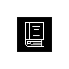 book icon. Online learning icon. Perfect for application, web, logo and presentation template. Icon design line inverted style