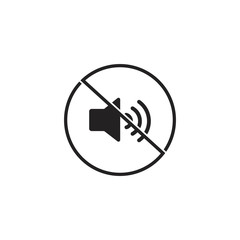 Isolated Mute icon vector design. No sound sign. Silent symbol.