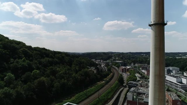 Bayerwerk Schornstein Wuppertal Drohne