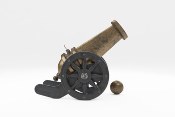 Obraz premium 3d ramadan cannon gun isolated