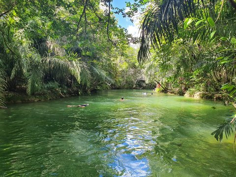 River in municipal bathing Bonito MS Brazil 