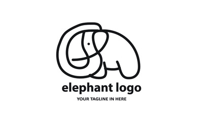 he concept of modern Sderhana elephant logo design is easy to remember	