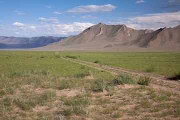 The landscape of the mongolian steppe