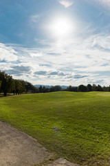 Empty golf course view