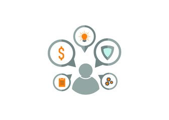 Fototapeta premium online marketing flat design style vector ilustration