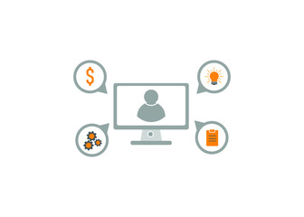 online marketing flat design style vector ilustration