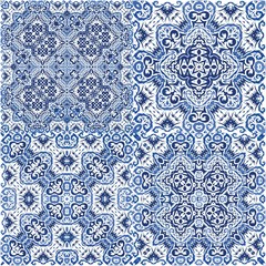 Ethnic ceramic tiles in portuguese azulejo.