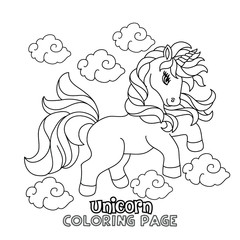 Unicorn Coloring Page for Kids