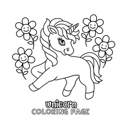 Unicorn Coloring Page for Kids