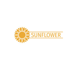 Fototapeta premium sunflower vector logo design concept with space bar for text writing