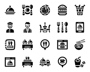 Restaurant Icon Set (Black Series)