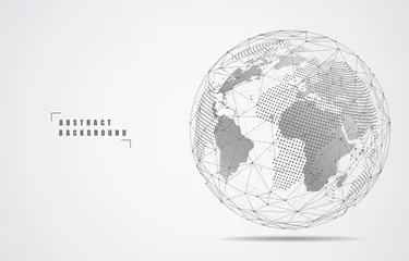 Fotobehang Global network connection. World map point and line composition concept of global business. Vector Illustration © royyimzy