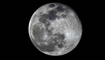 High resolution, high contract full moon taken at California