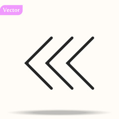 Arrows icons. Download, left direction linear signs. Next, back arrows flat line icons. Flat web symbols. Vector eps10