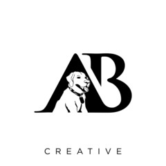 ab dog logo design vector icon
