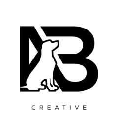 ab dog logo design vector icon