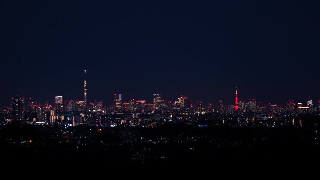 遠くから観た東京の夜景