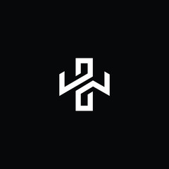 Title: Minimal elegant monogram art logo. Outstanding professional trendy awesome artistic WZ ZW initial based Alphabet icon logo. Premium Business logo White color on black background - obrazy, fototapety, plakaty