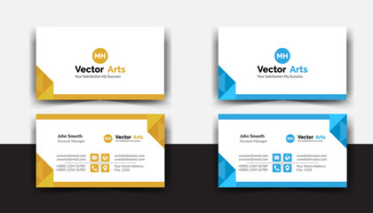 modern business card design . double sided business card design template . flat orange business card inspiration. Simple and Clean business card