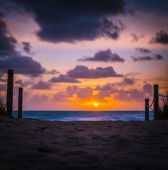 beach sunset sun sunrise sky clouds water ocean landscape coast silhouette orange miami florida...