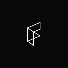 Title: Minimal elegant monogram art logo. Outstanding professional trendy awesome artistic F FF initial based Alphabet icon logo. Premium Business logo White color on black background