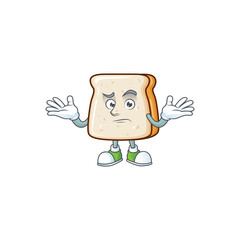 A picture of smirking slice of bread cartoon character design style