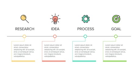 Infographic design with icons and 4 options or steps. Thin line vector. Infographics business concept. Can be used for info graphics, flow charts, presentations, web sites, banners, printed materials.
