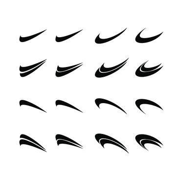 Collection Minimal Swoosh Logo Icon Design Vector Illustration