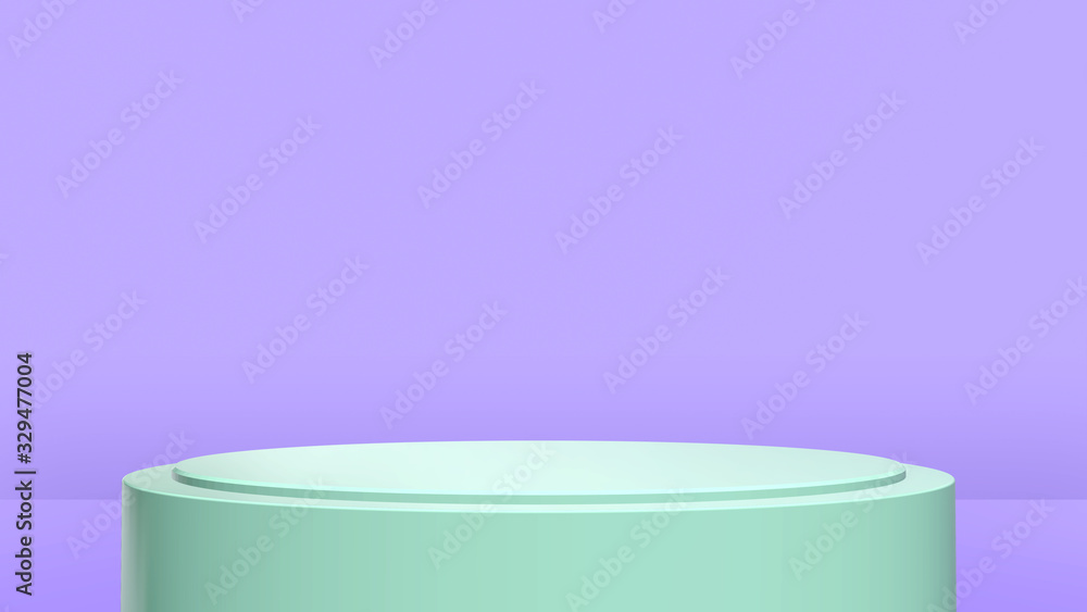 Poster minimal podium abstract. soft pastel gradient background. empty space studio room with pedestal show