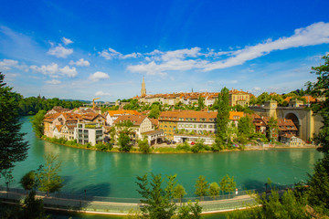 Old town of Bern, Switzerland, surrounded by rivers