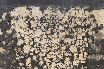 Black dirt on old cement wall, abstract texture background, outdoor day light