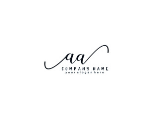 Letter AA handwrititing logo with a beautiful template