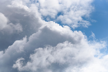 Dramatic clouds against a blue sky as a nature background