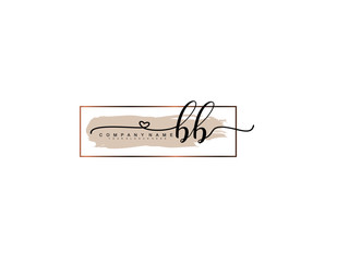 Letter BB handwrititing logo with a beautiful template - obrazy, fototapety, plakaty