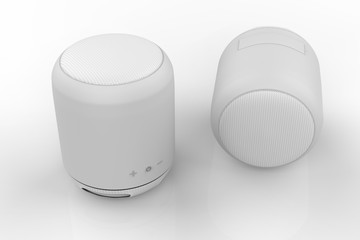 Wireless Bluetooth speakers on a white background - 3D illustration