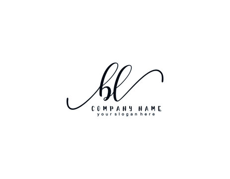 Letter BL handwrititing logo with a beautiful template
