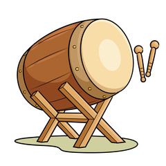 Illustration of cute cartoon bedug drum.