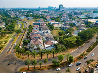 Tangerang, Indonesia - 6th Sep 2019: Pondok Hijau Golf cluster in Gading Serpong residential area. It is a luxury real estate with high property development and investment. © HaniSantosa
