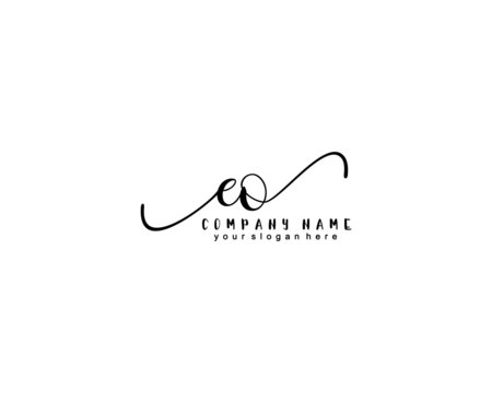 Letter EO handwrititing logo with a beautiful template