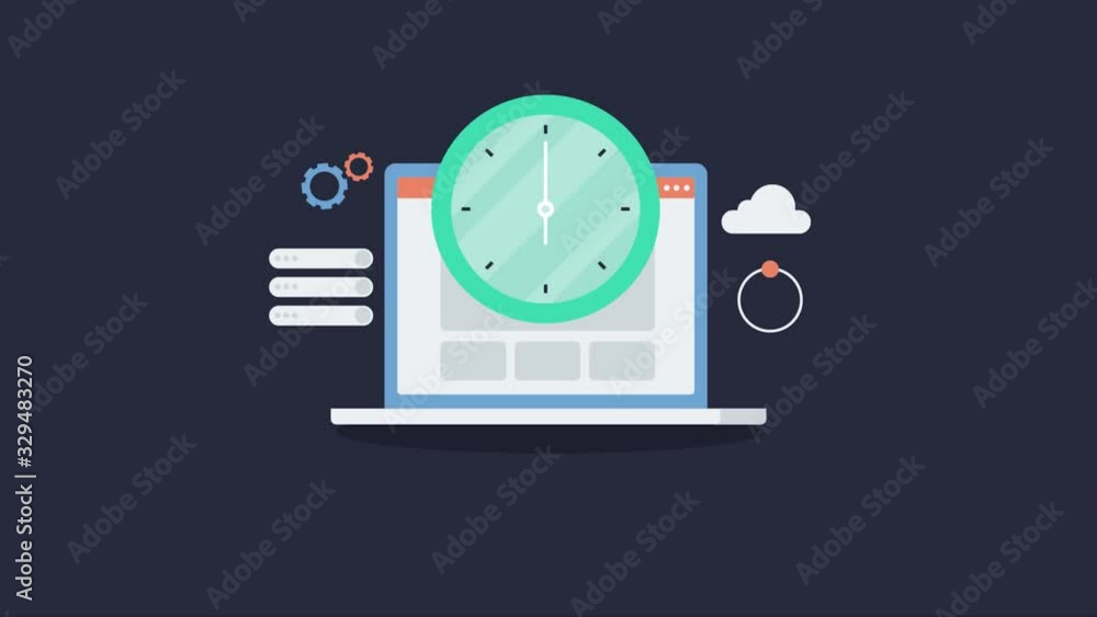 Poster website loading speed test - technical seo, software, internet concept. 2d animation, video clip.