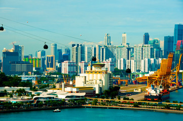 Fototapeta premium Cable Cars - Singapore City