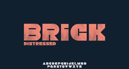 BRICK, GEOMETRIC SHAPE  FONT VECTOR TYPEFACE ALPHABET TYPESET