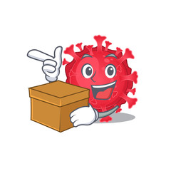 Coronavirus substance cartoon design style having a box