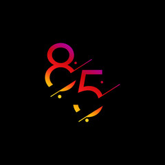 85 Years Anniversary Celebration Elegant Number Vector Template Design Illustration