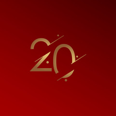 20 Years Anniversary Celebration Elegant Number Vector Template Design Illustration