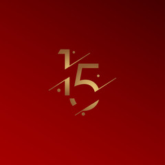 15 Years Anniversary Celebration Elegant Number Vector Template Design Illustration