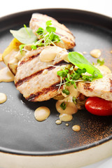 Fish cakes closeup view