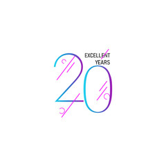 20 Years Anniversary Celebration Elegant Number Vector Template Design Illustration